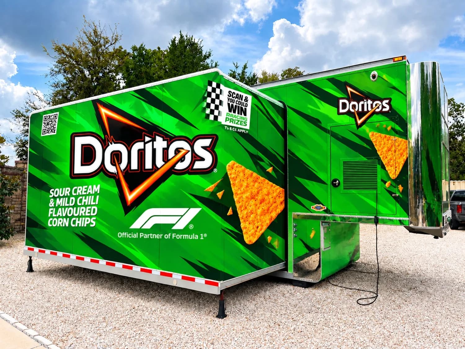 Example custom wrap: Doritos trailer